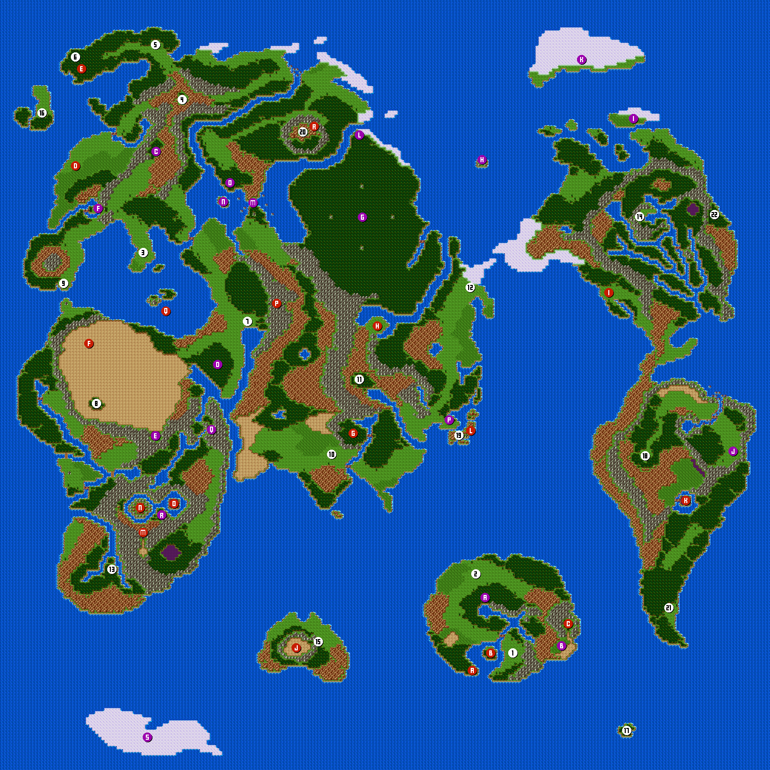 ドラゴンクエスト 3 上の世界 ワールドマップ