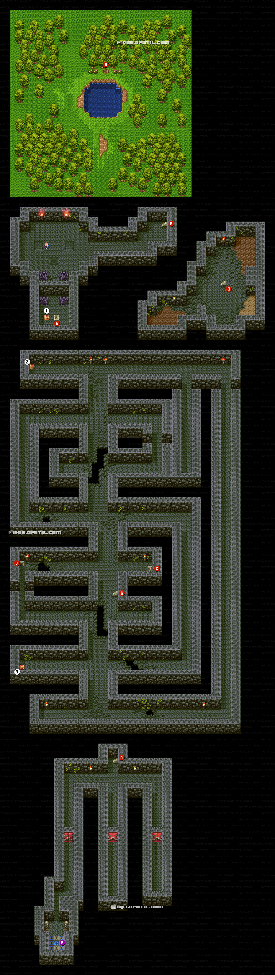 DRAGON QUEST 3 ／ドラゴンクエスト 3 攻略：いざないの洞窟 マップ画像
