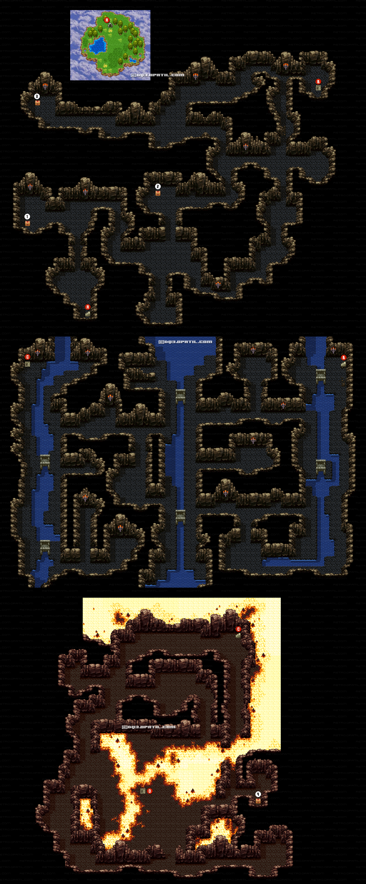 DRAGON QUEST 3 ／ドラゴンクエスト 3 攻略：天界の洞窟 1 マップ画像